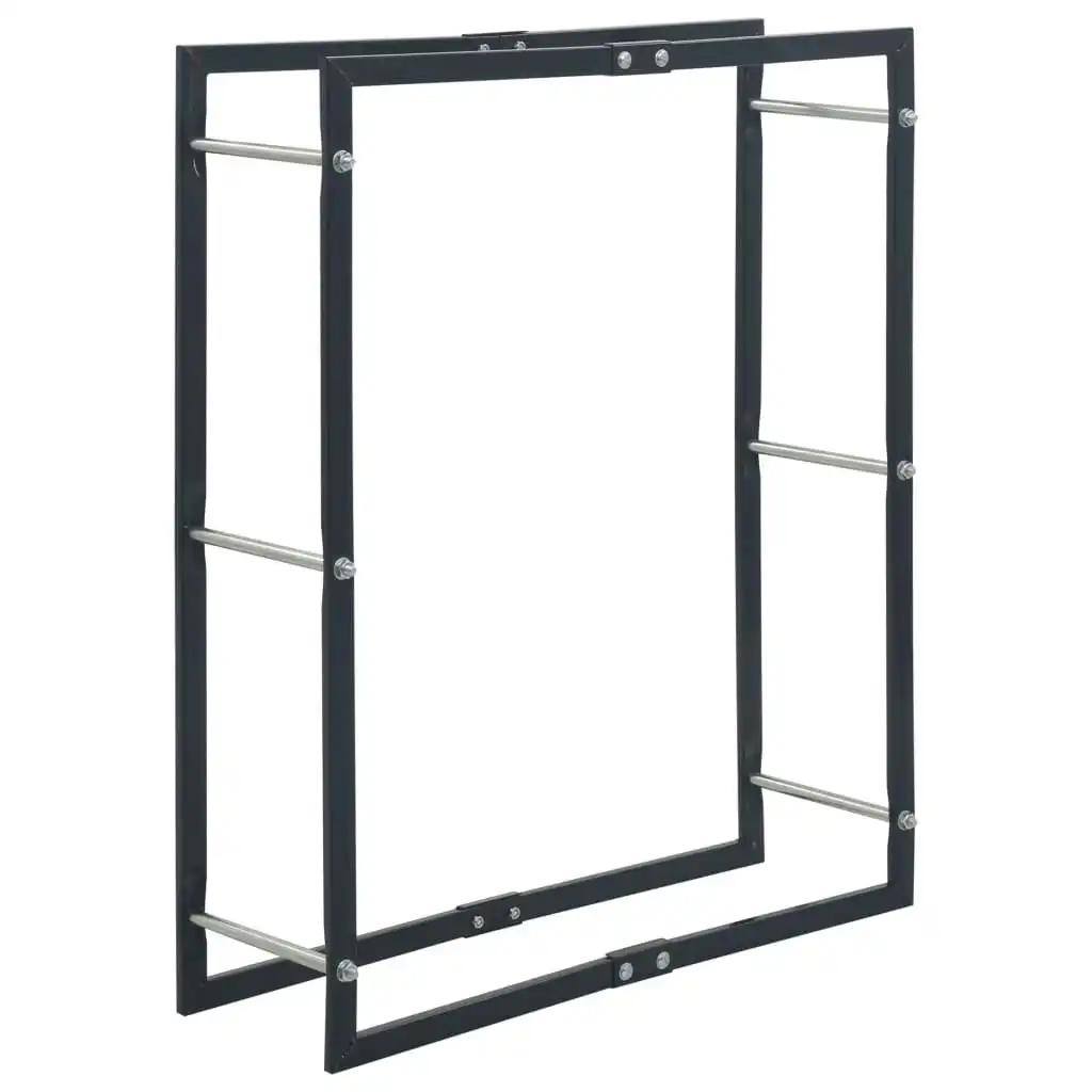 Firewood Rack Black 80x25x100 cm Steel 286287