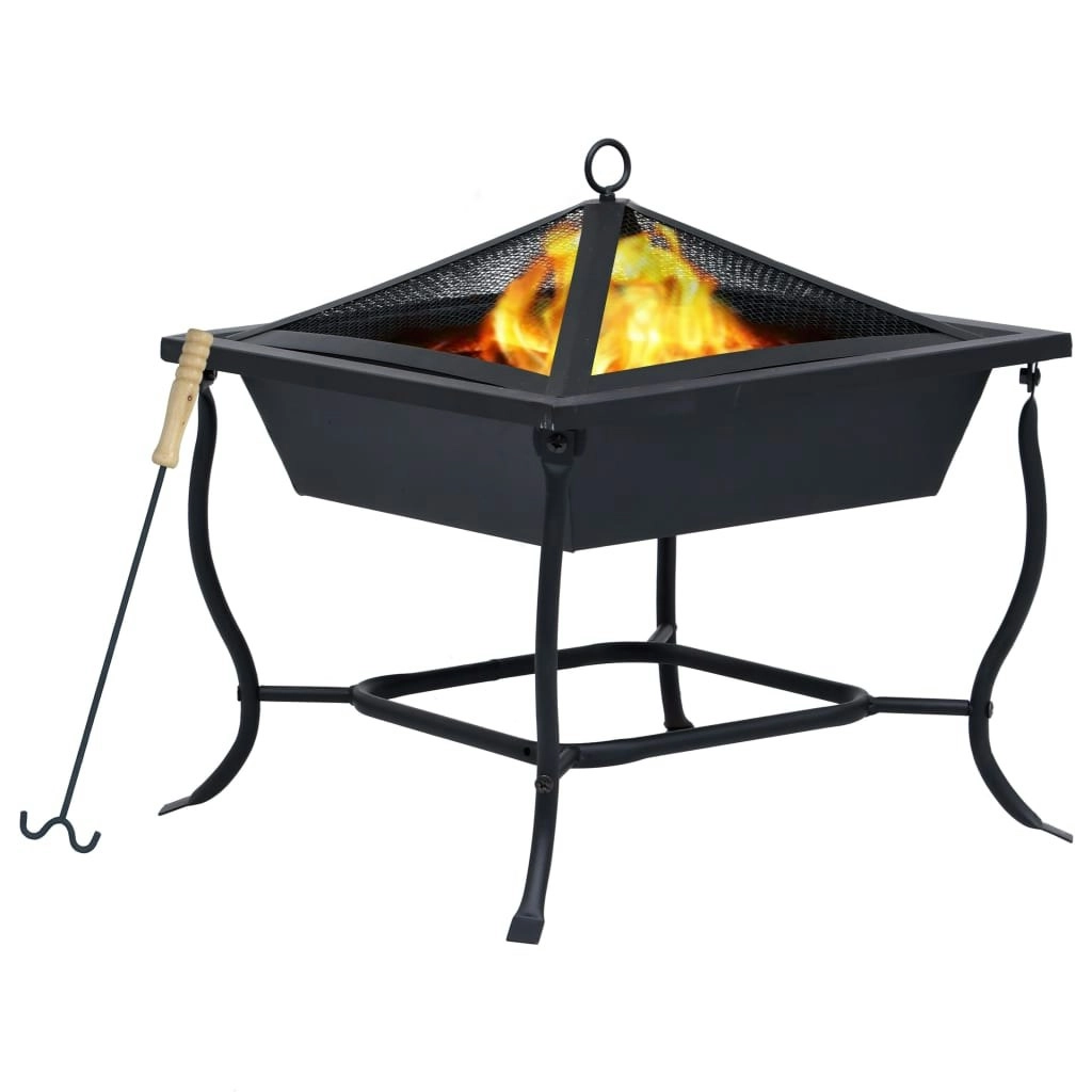 Fire Pit Black 42x42x45 cm Steel 46647