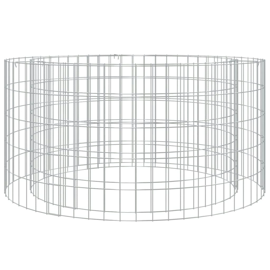 Gabion Fire Pit Ø 100 cm Galvanised Iron 153560