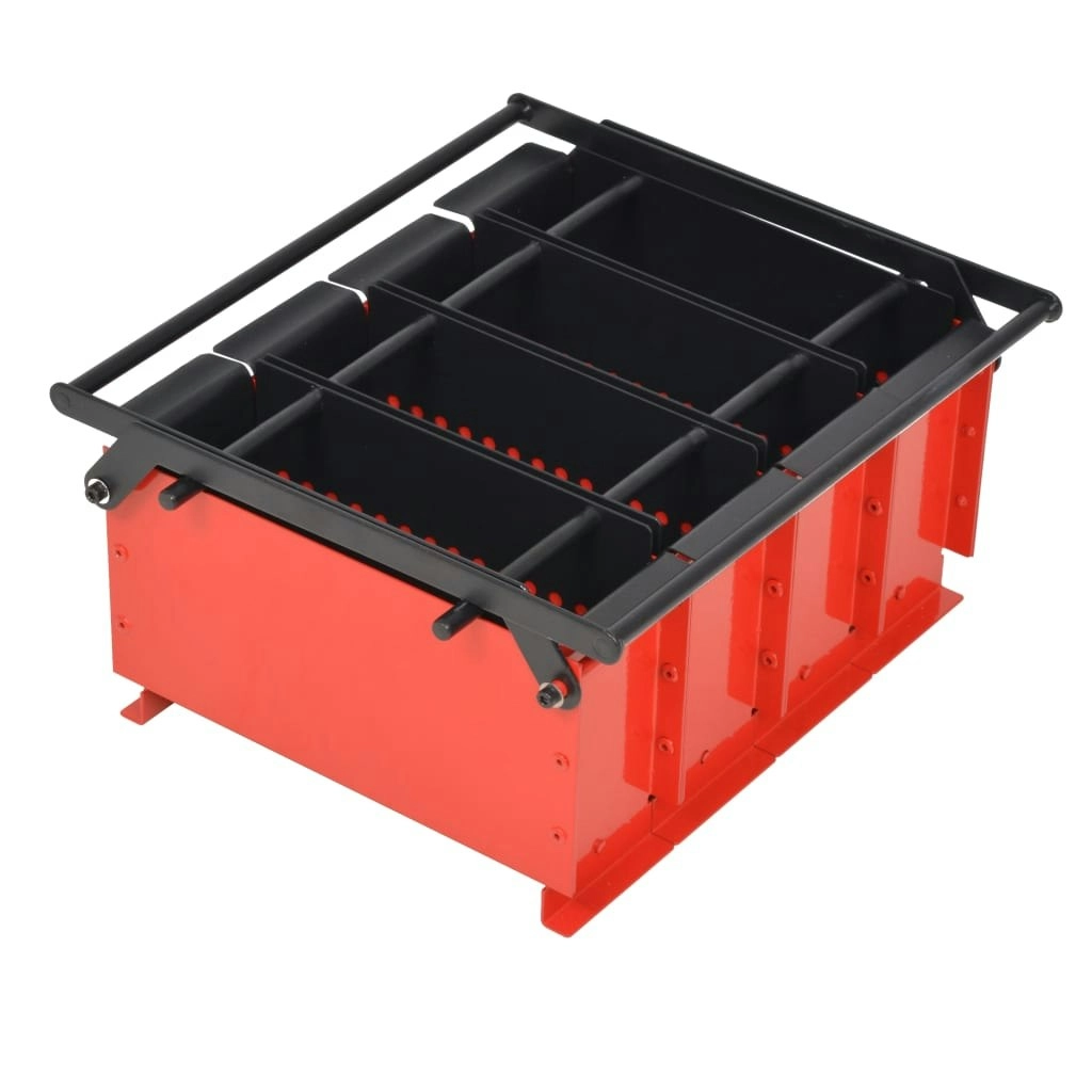 Paper Log Briquette Maker Steel 38x31x18 cm Black and Red 142922