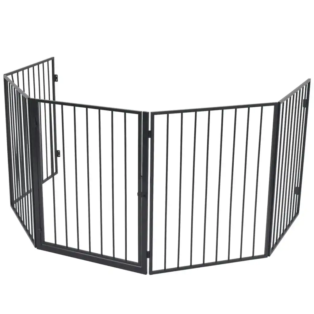 Pet Fireplace Fence Steel Black 242684