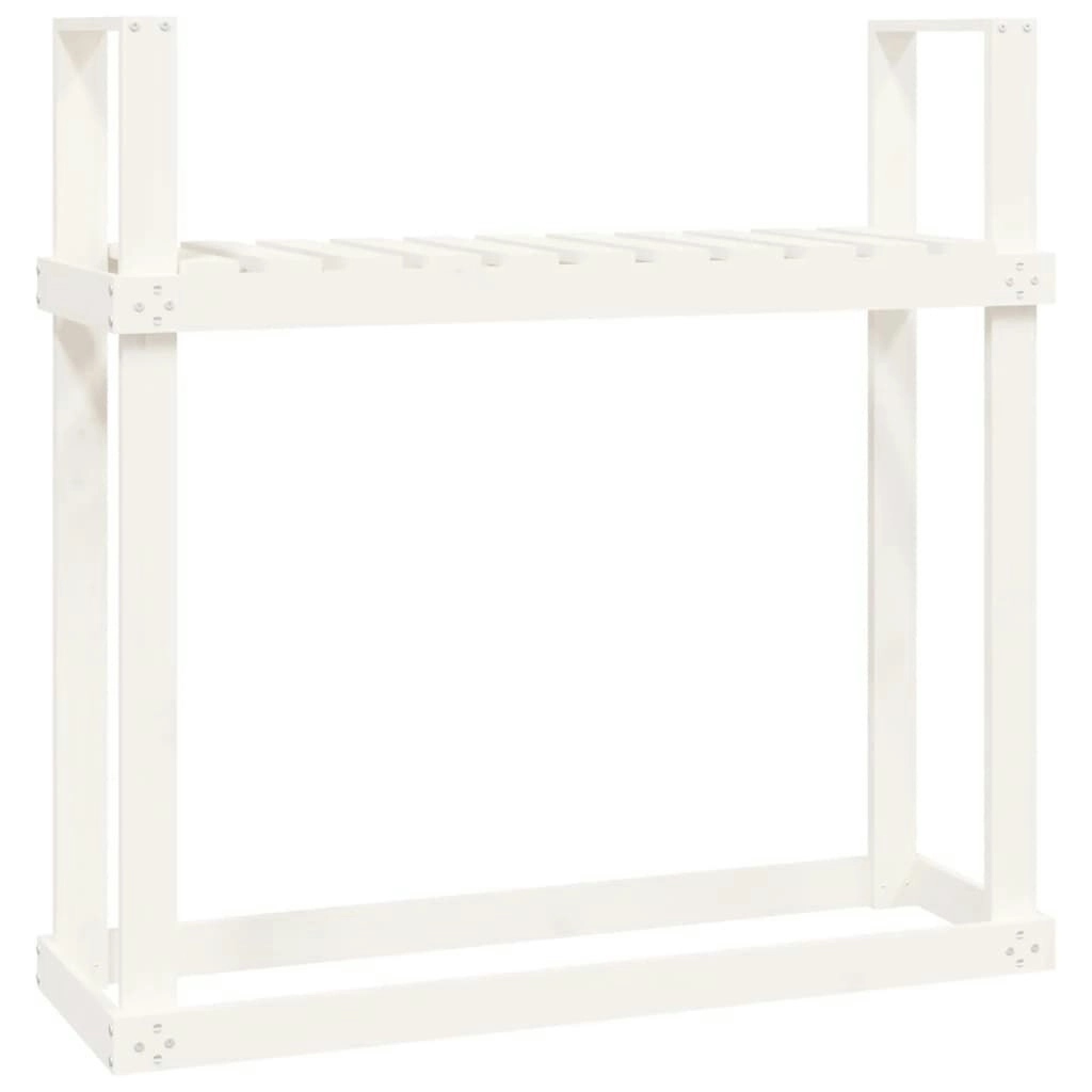 Firewood Rack White 110x35x108.5 cm Solid Wood Pine 823858