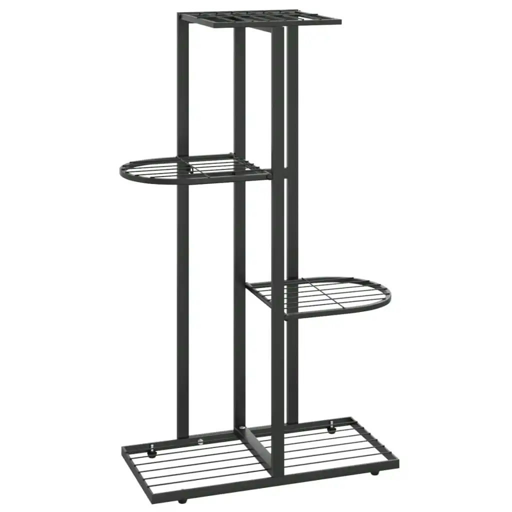 4-Floor Flower Stand 43x22x76 cm Black Metal 336108