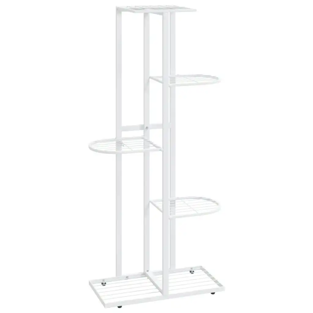 5-Floor Flower Stand 43x22x98 cm White Metal 336111