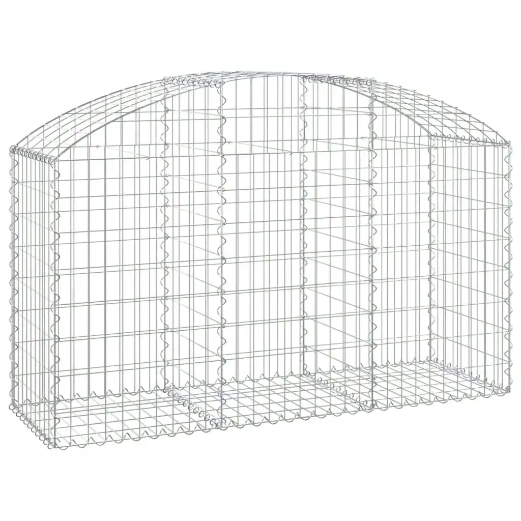 Arched Gabion Basket 150x50x80/100 cm Galvanised Iron 153454