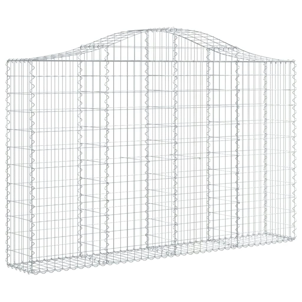 Arched Gabion Basket 200x30x120/140 cm Galvanised Iron 153386