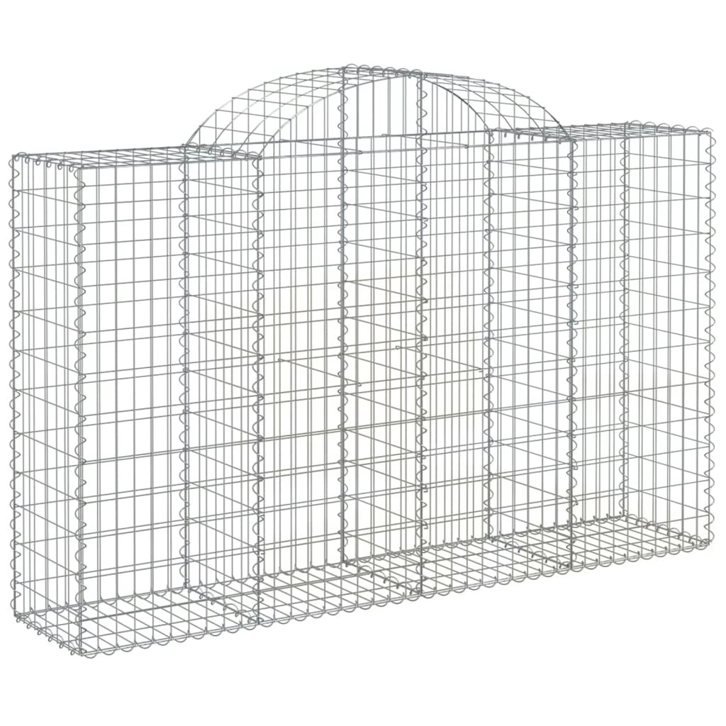 Arched Gabion Basket 200x50x120/140 cm Galvanised Iron 153496