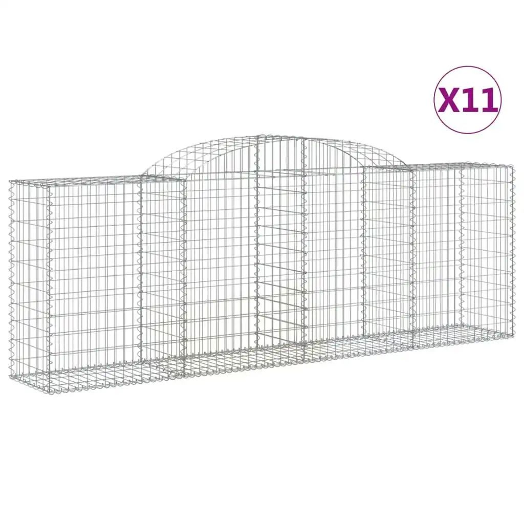 Arched Gabion Baskets 11 pcs 300x50x100/120 cm Galvanised Iron 3146710