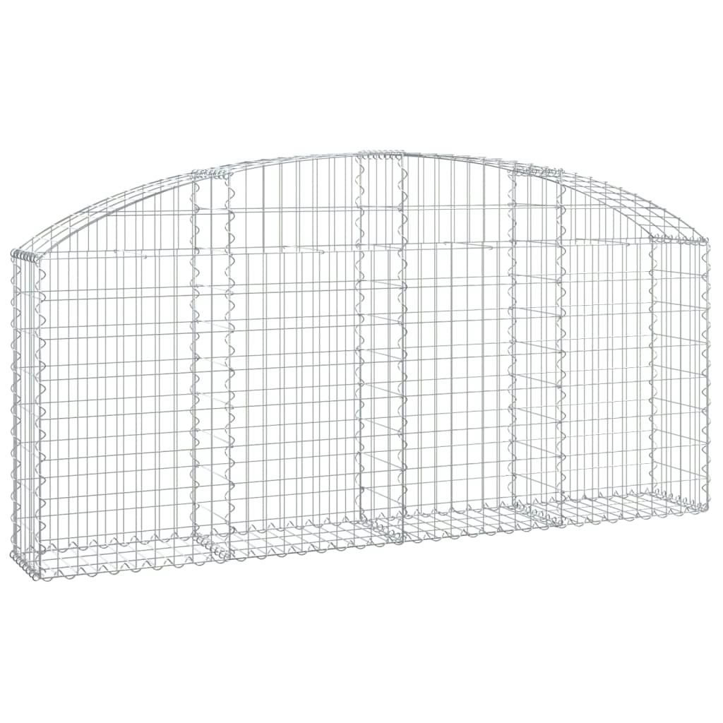 Arched Gabion Basket 200x30x80/100 cm Galvanised Iron 153464