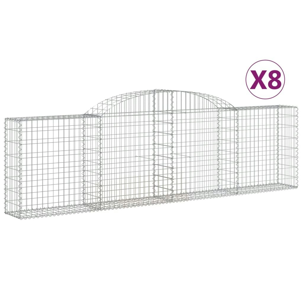 Arched Gabion Baskets 8 pcs 300x30x80/100 cm Galvanised Iron 3146509