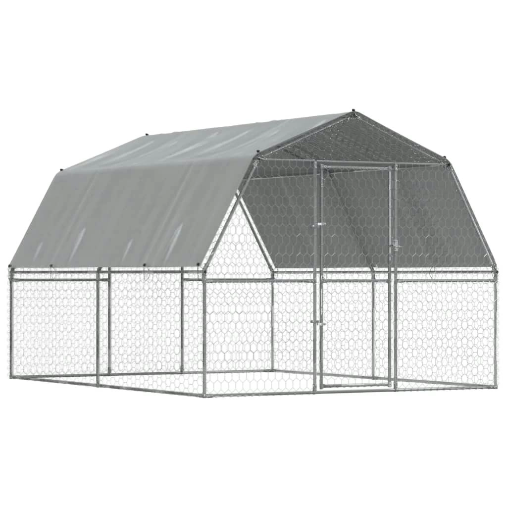 Bird Cages 2 pcs with Roof and Door Silver Galvanised Steel 3294912