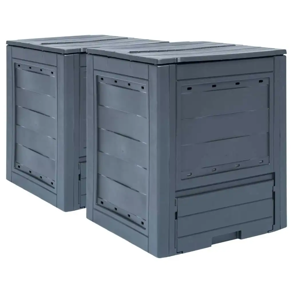 Garden Composters 2 pcs Grey 60x60x73 cm 520 L 278919