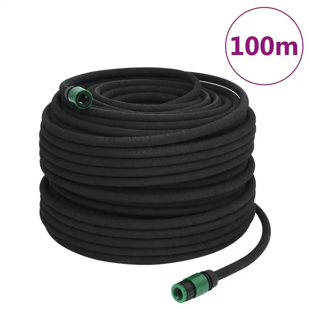 Garden Soaker Hose Black 0.6" 100 m Rubber 155875