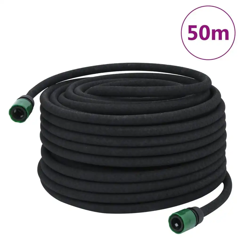 Garden Soaker Hose Black 0.6" 50 m Rubber 155872