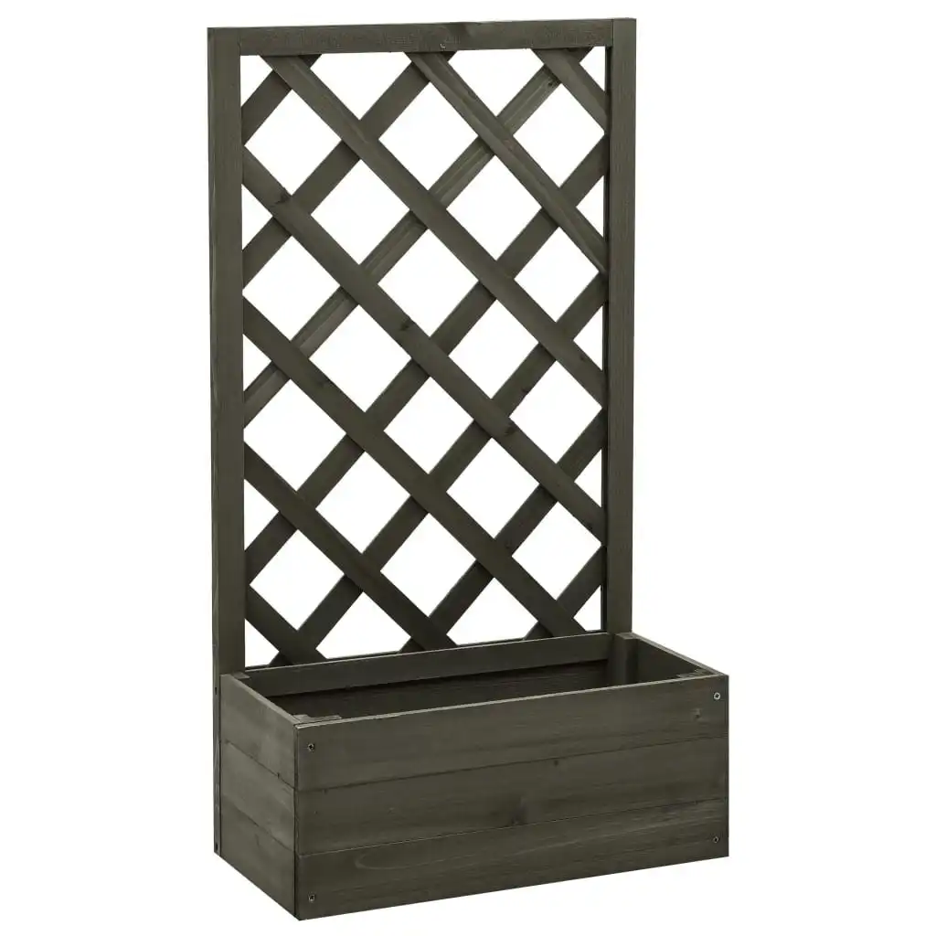 Garden Trellis Planter Grey 50x25x90 cm Solid Firwood 314831