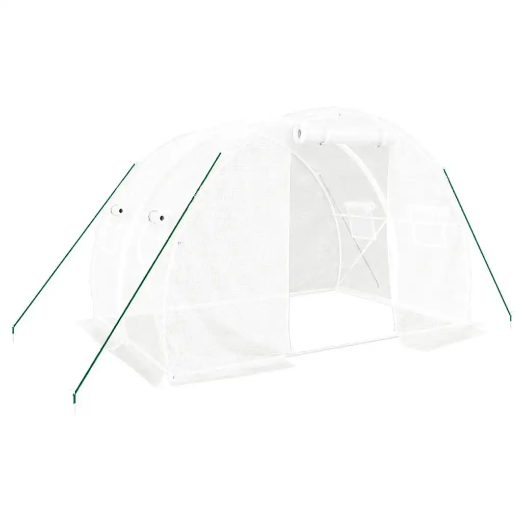 Greenhouse with Steel Frame White 6 mÂ² 3x2x2 m 364079