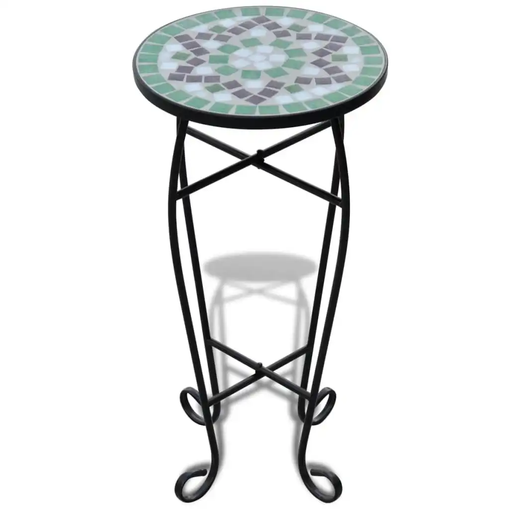 Mosaic Side Table Plant Table Green White 41130