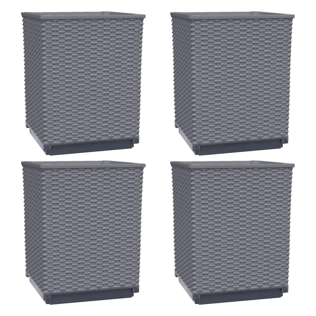 Planters 4 pcs Dark Grey 30x30x37 cm Polypropylene 364185