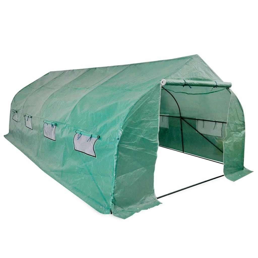 Portable Polytunnel Greenhouse Steel Frame Walk-in 18 mÂ² 42911