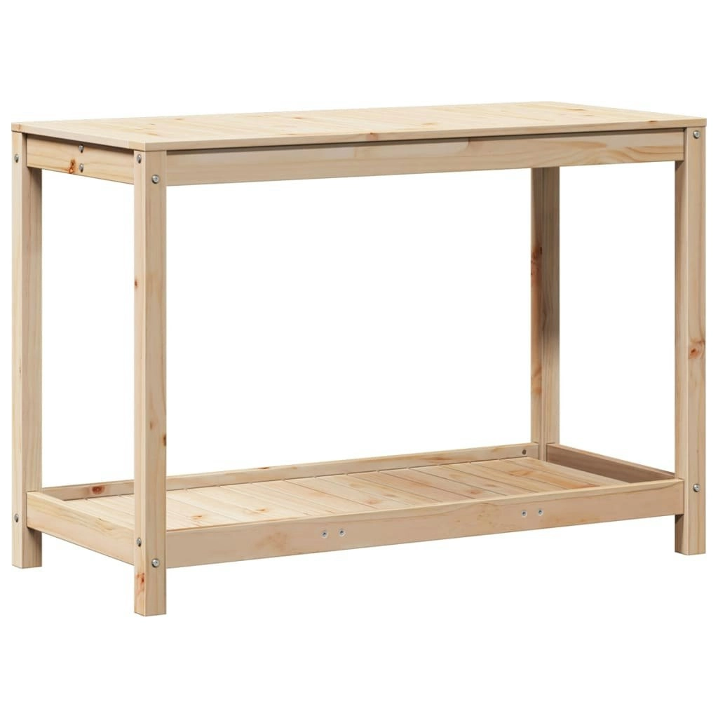 Potting Table with Shelf 108x50x75 cm Solid Wood Pine 832402