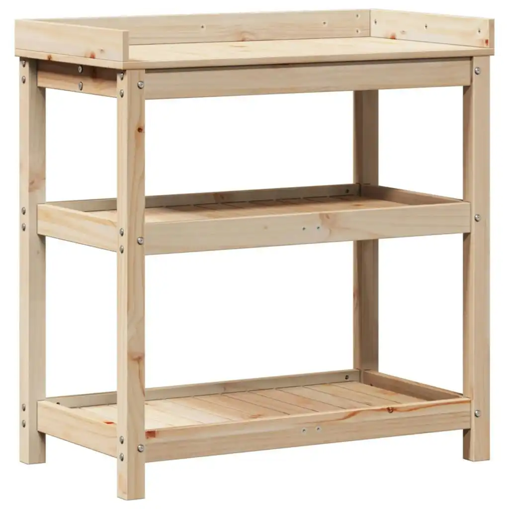 Potting Table with Shelves 82.5x45x86.5 cm Solid Wood Pine 832432