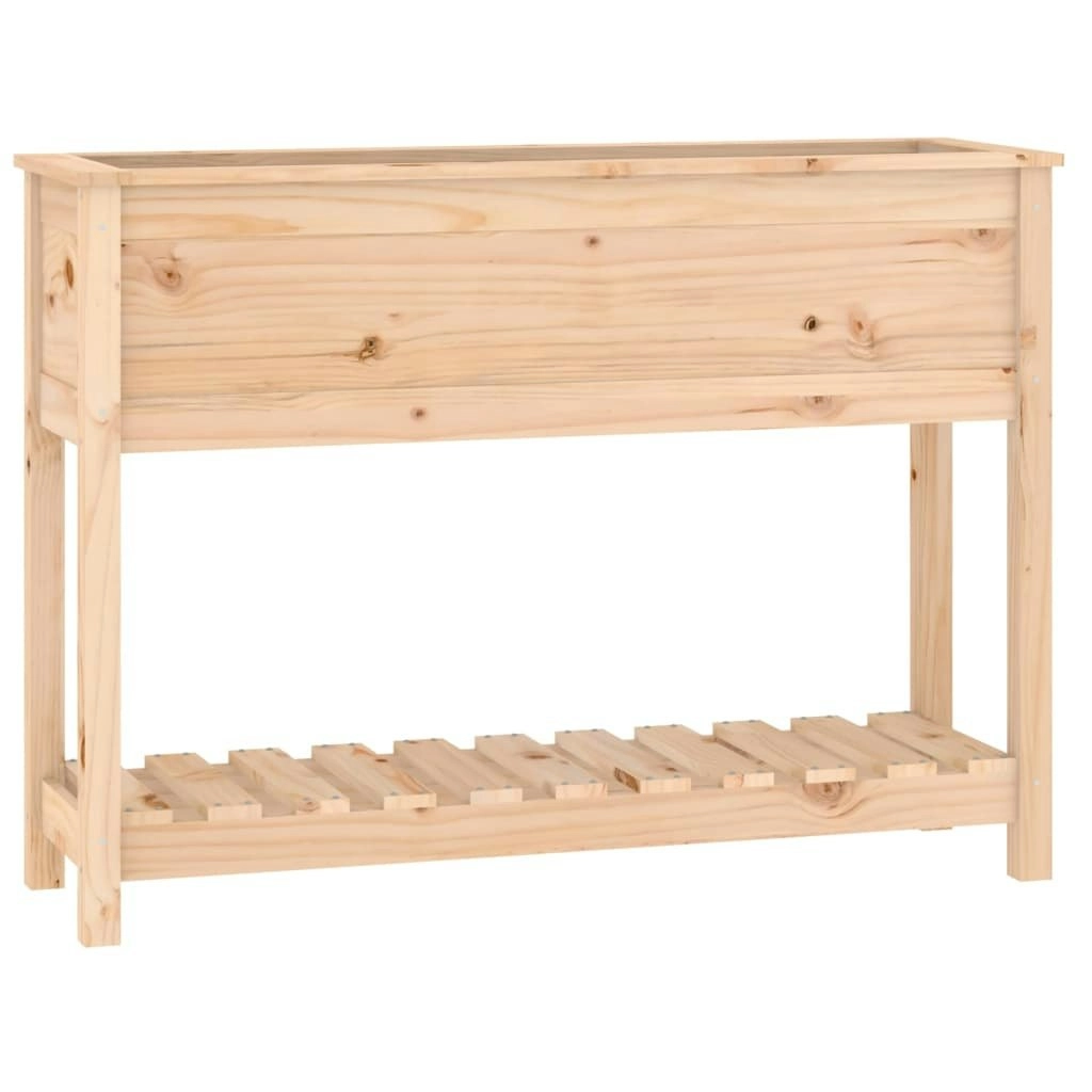 Planter with Shelf 111.5x34.5x81 cm Solid Wood Pine 823766