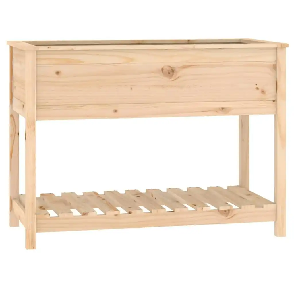 Planter with Shelf 111.5x54x81 cm Solid Wood Pine 823787