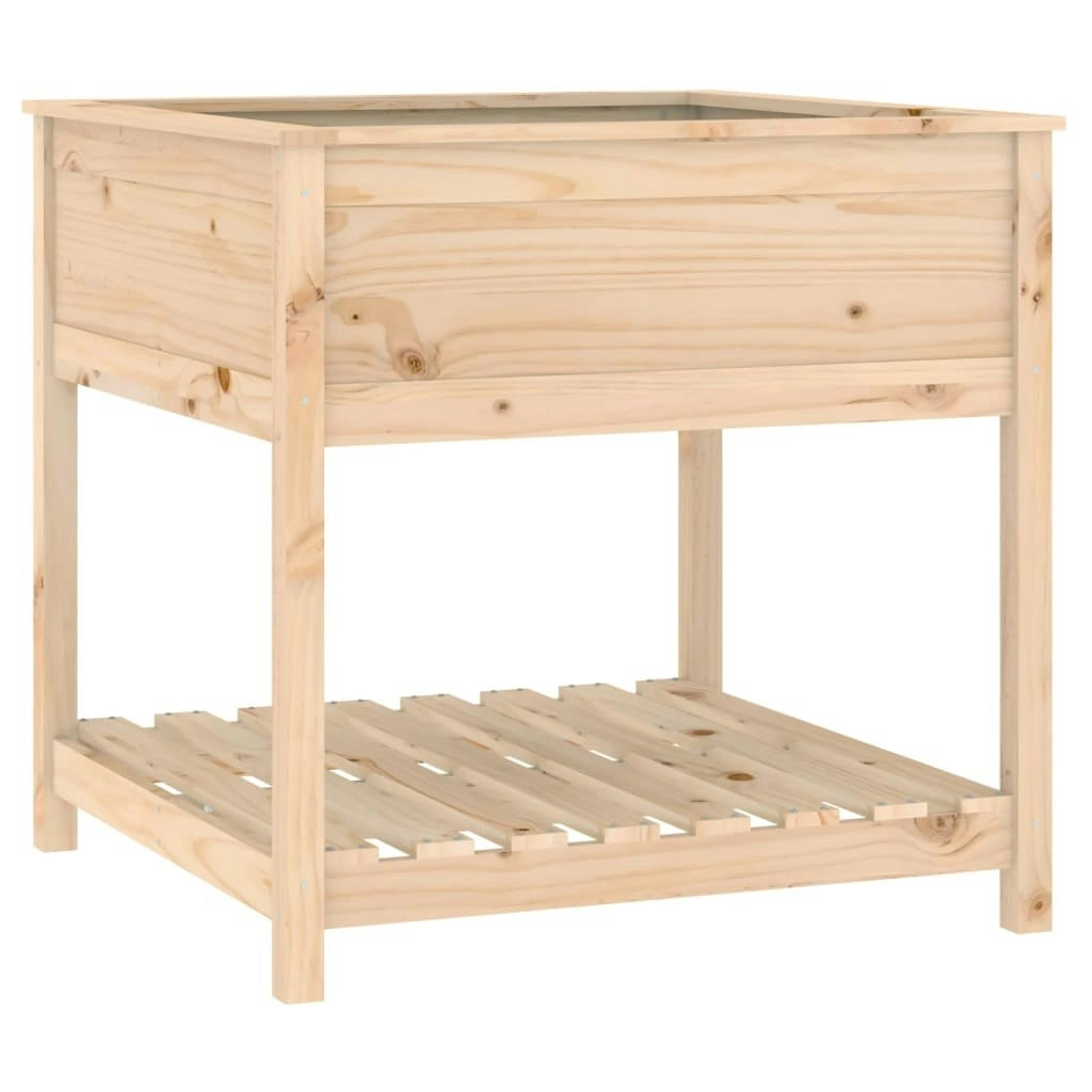 Planter with Shelf 82.5x82.5x81 cm Solid Wood Pine 823794