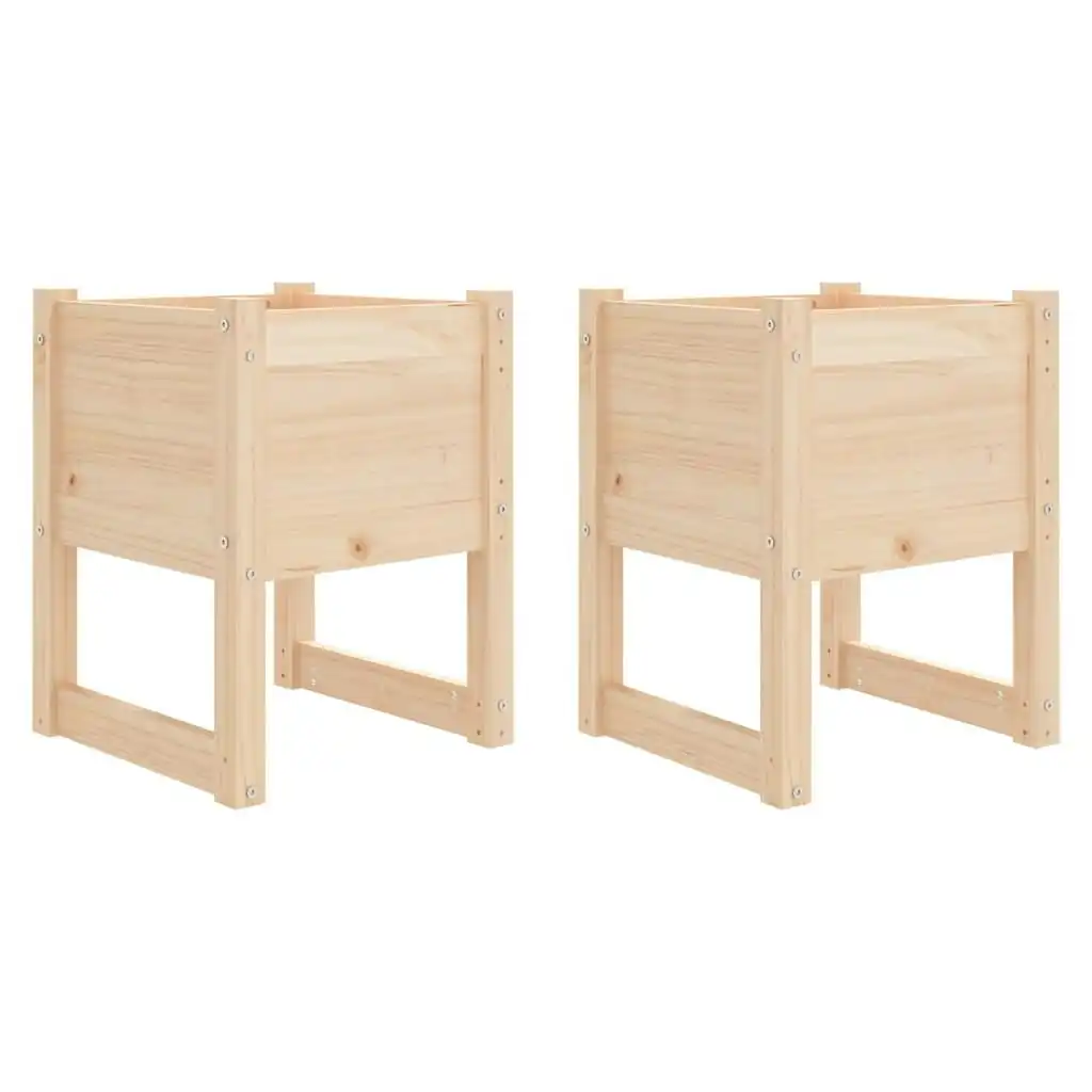 Planters 2 pcs 40x40x52.5 cm Solid Wood Pine 822108