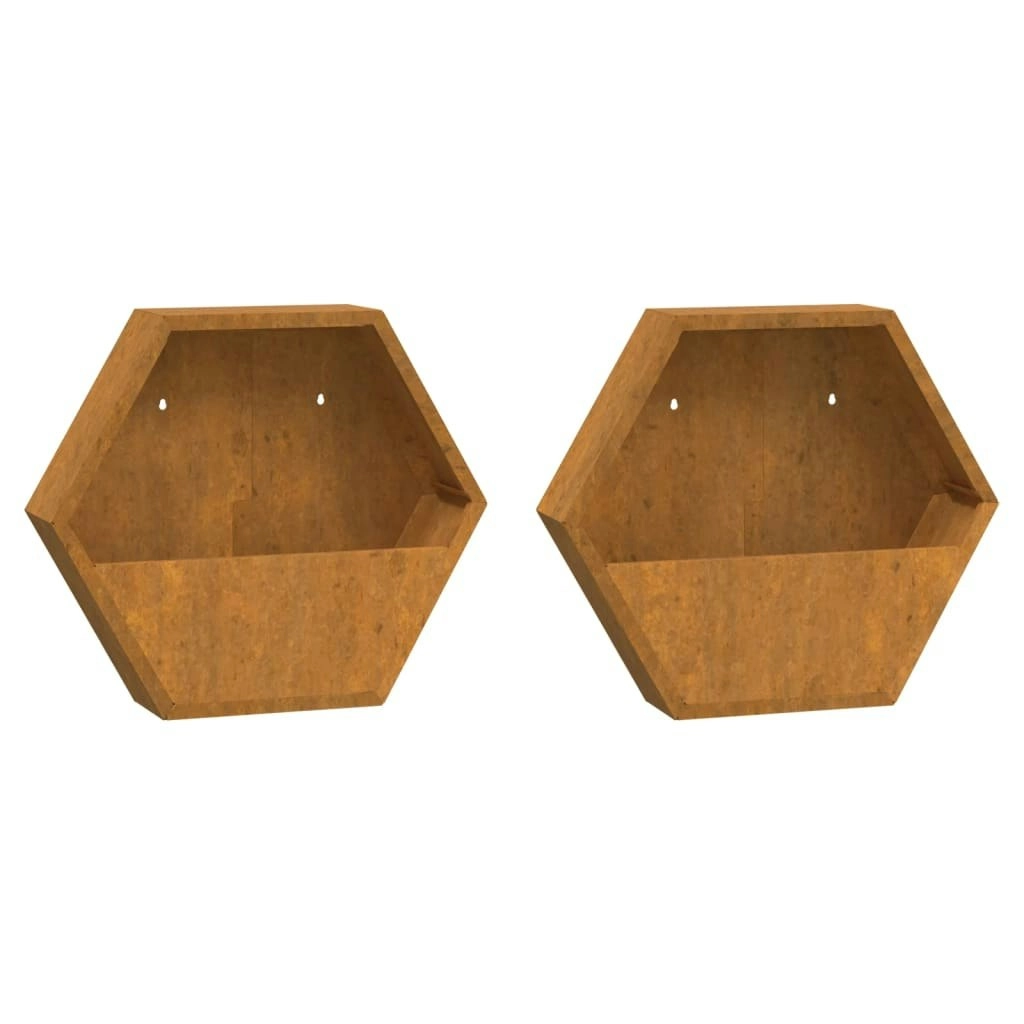 Wall Planters 2 pcs Rusty Corten Steel 46x10x40 cm 823685