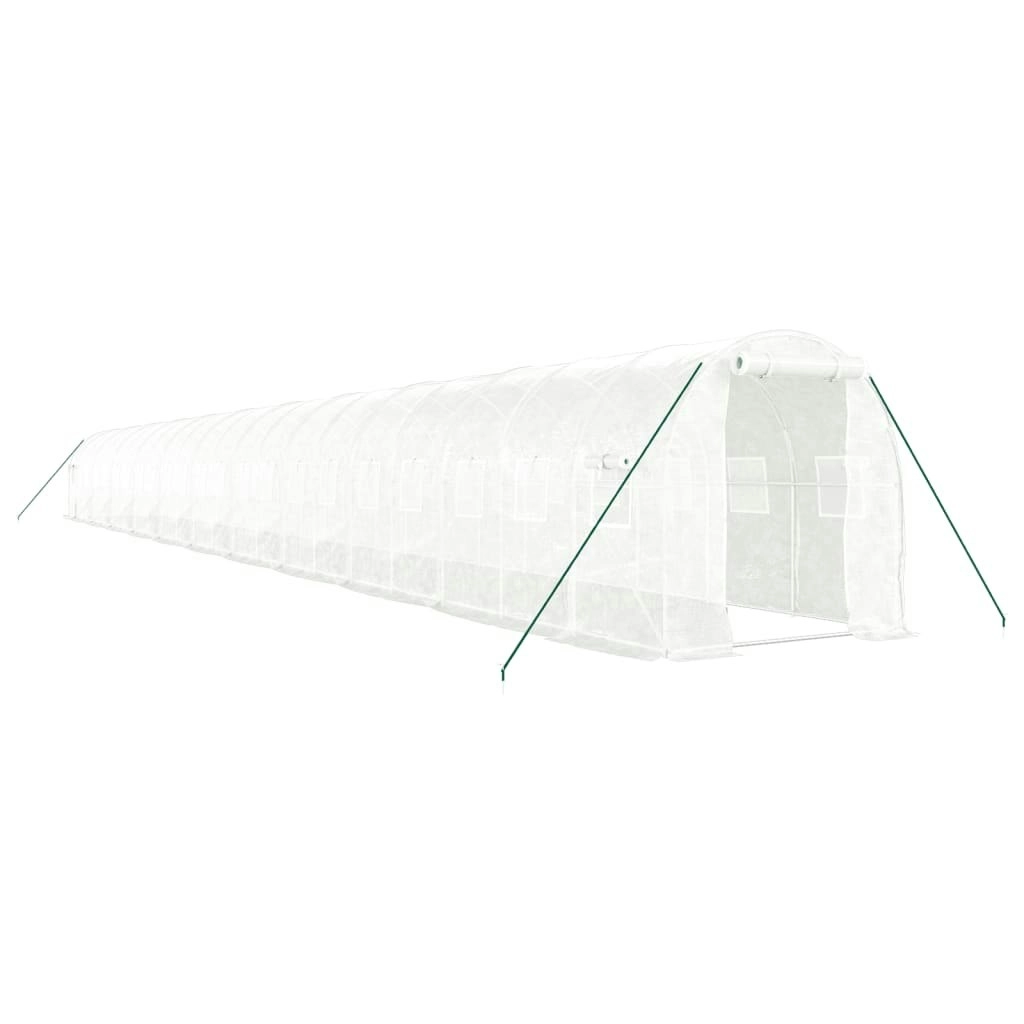 Greenhouse with Steel Frame White 44 mÂ² 22x2x2 m 3188037