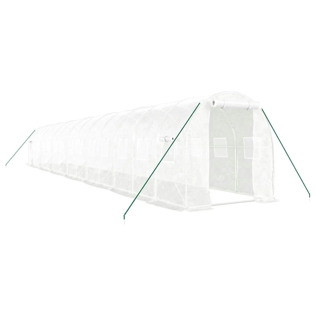 Greenhouse with Steel Frame White 28 mÂ² 14x2x2 m 3188033