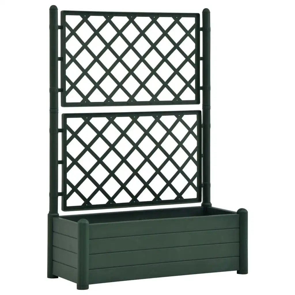 Garden Planter with Trellis 100x43x142 cm PP Green 313986