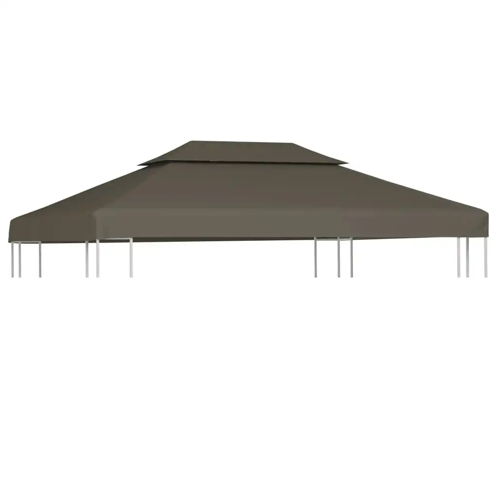 2-Tier Gazebo Top Cover 310 g/mÂ² 4x3 m Taupe 44760