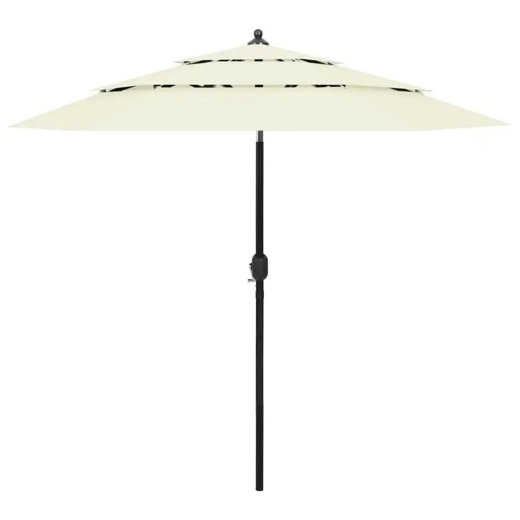 3-Tier Parasol with Aluminium Pole Sand 2.5 m 313860