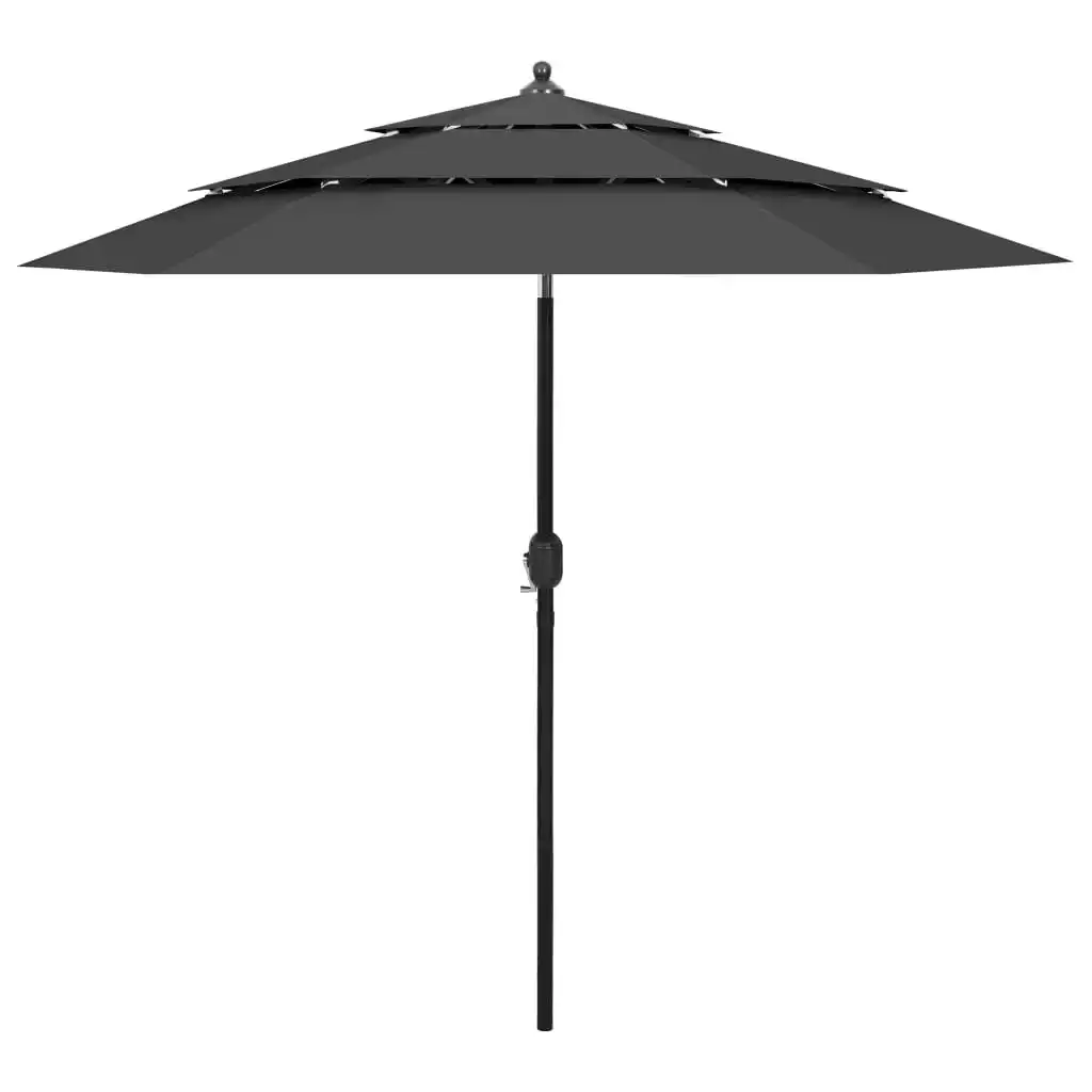 3-Tier Parasol with Aluminium Pole Anthracite 2.5 m 313862