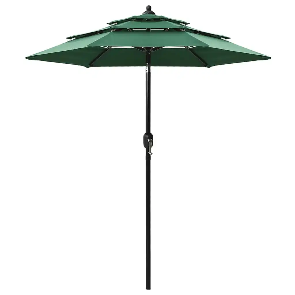 3-Tier Parasol with Aluminium Pole Green 2 m 313853