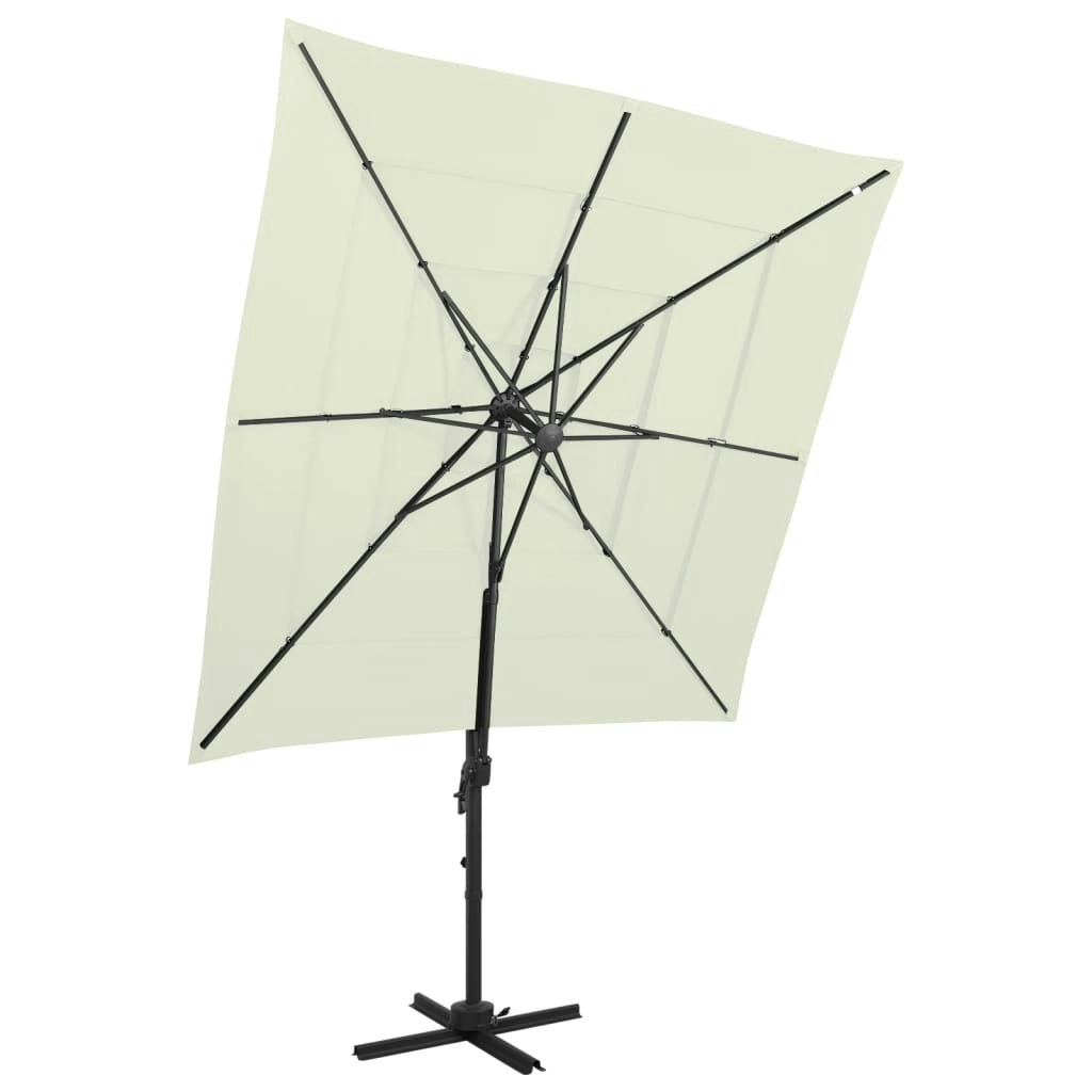 4-Tier Parasol with Aluminium Pole Sand 250x250 cm 313820