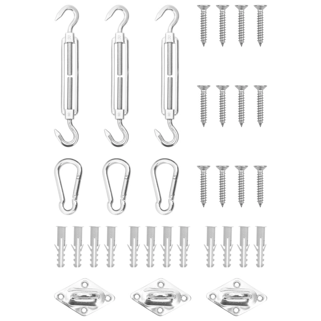 9 Piece Sunshade Sail Accessory Set Stainless Steel 310242