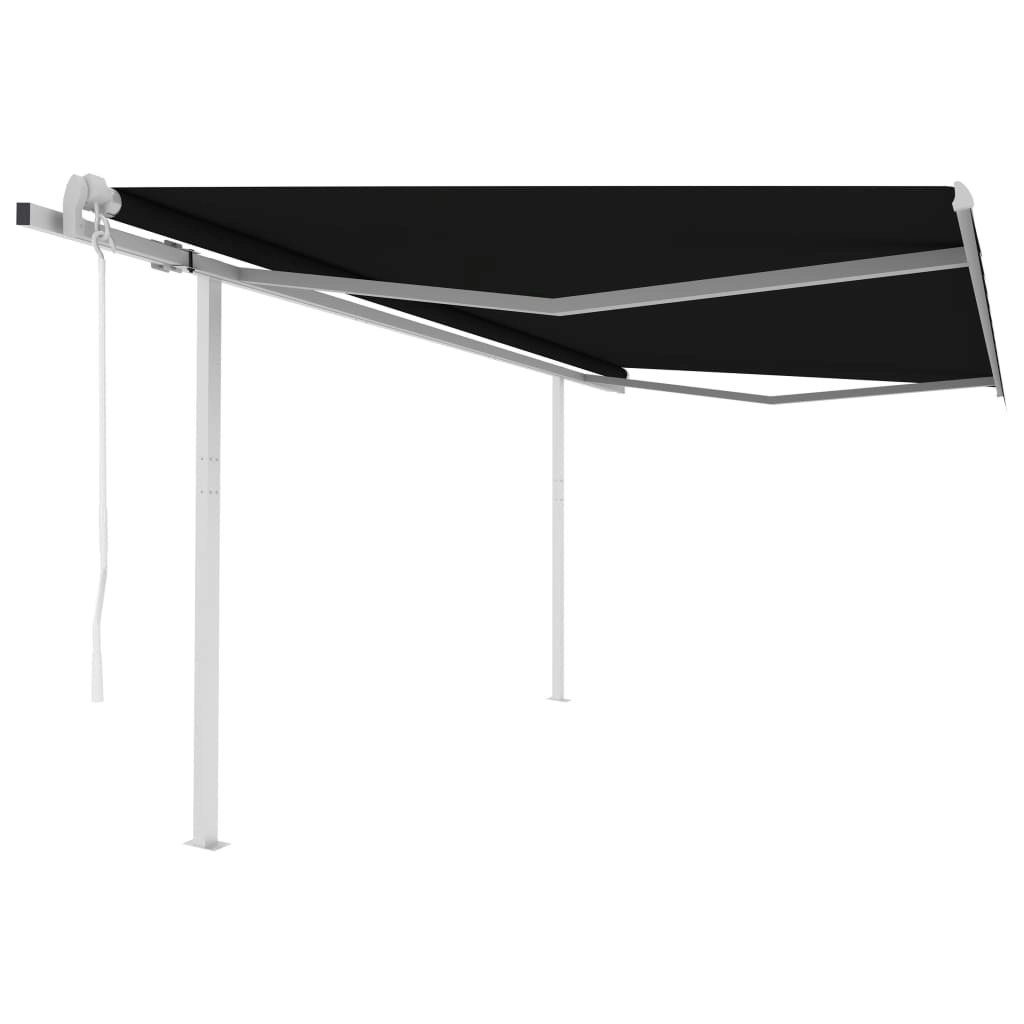 Automatic Retractable Awning with Posts 4x3 m Anthracite 3095809