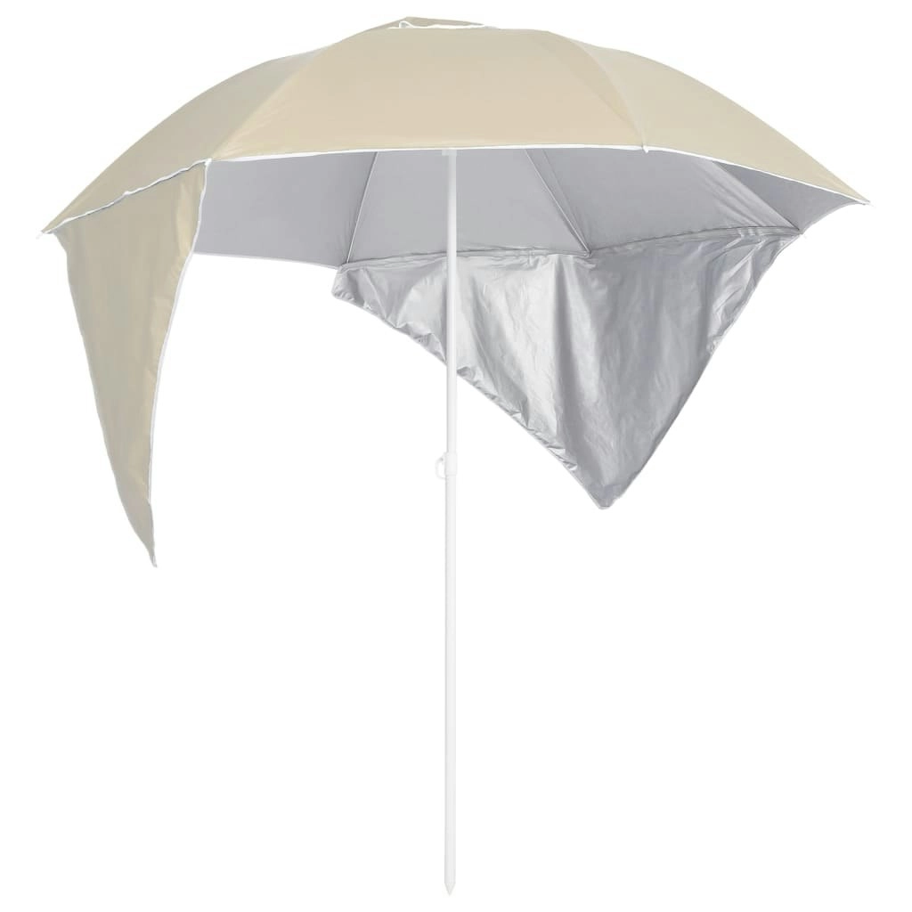 Beach Umbrella with Side Walls Sand 215 cm 318836