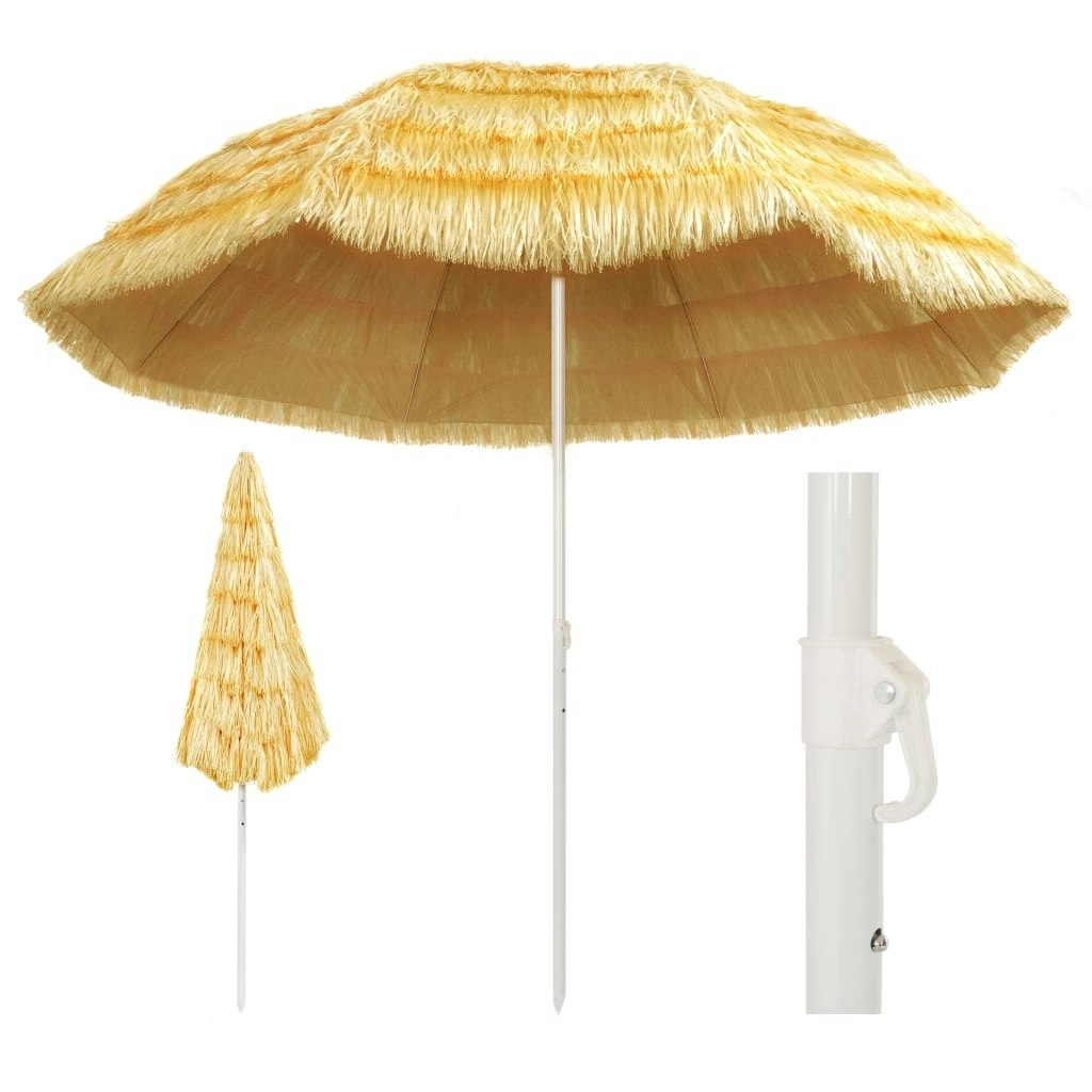 Beach Umbrella Natural 300 cm Hawaii Style 44549