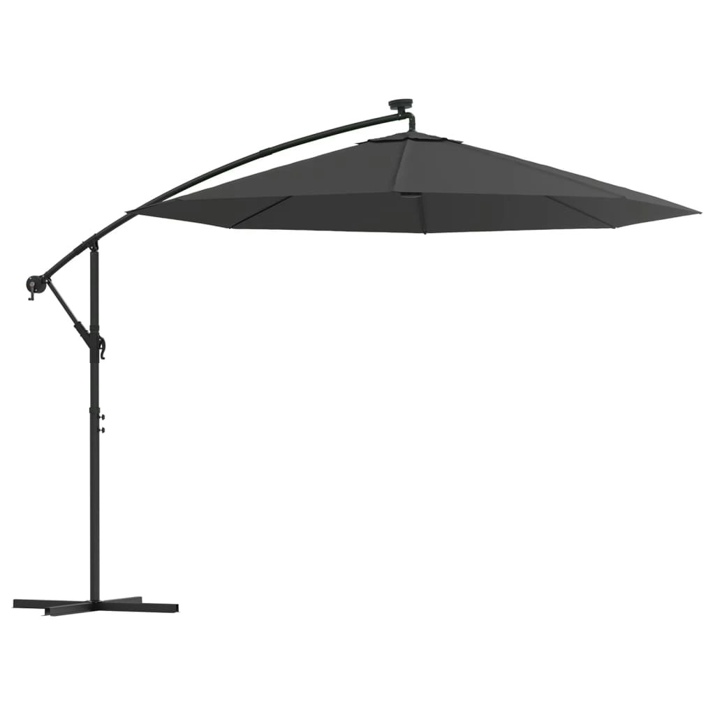 Cantilever Umbrella LED Lights and Steel Pole 300cm Anthracite 44521