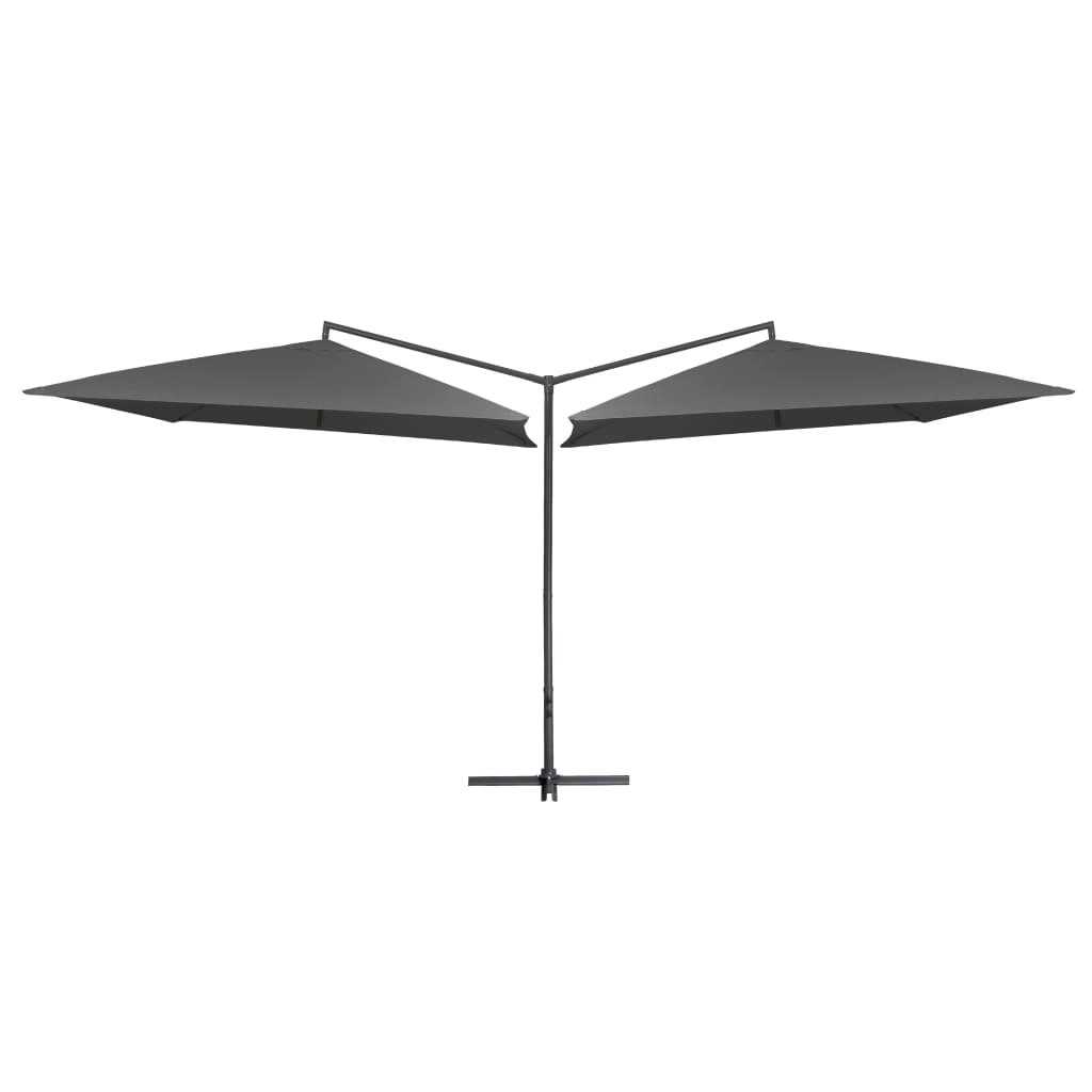 Double Parasol with Steel Pole 250x250 cm Anthracite 47322