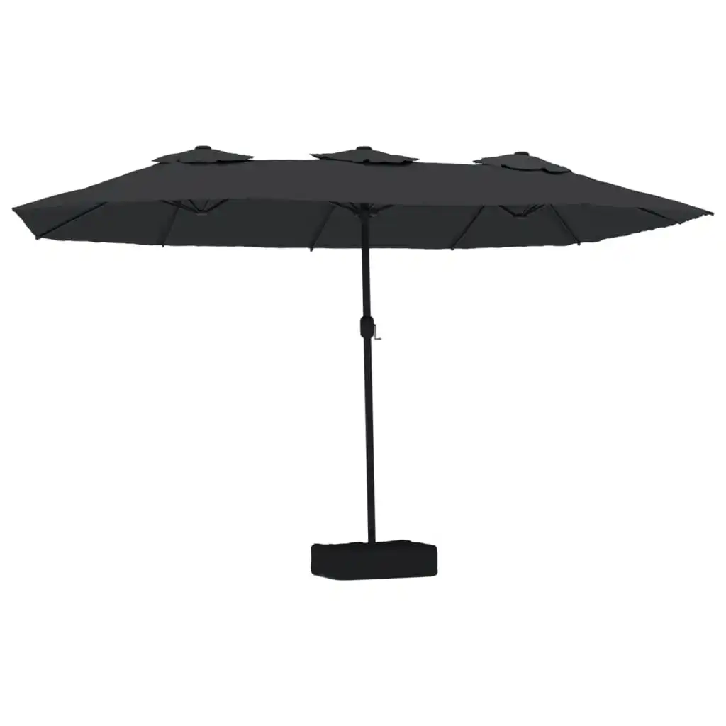 Double-Head Parasol Black 449x245 cm 362951