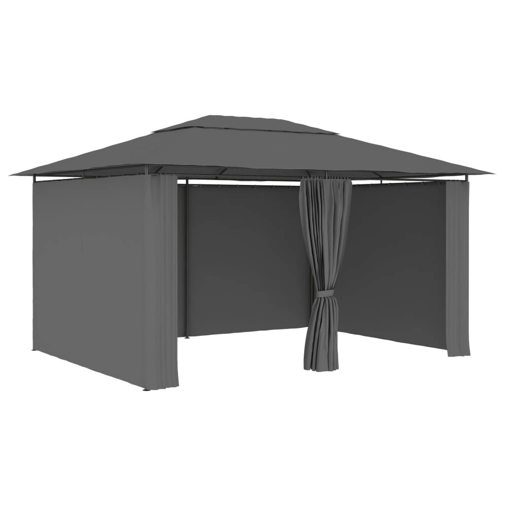 Garden Marquee with Curtains 4x3 m Anthracite 47960