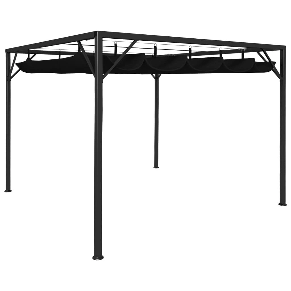 Garden Gazebo with Retractable Roof Canopy 3x3 m Anthracite 47954