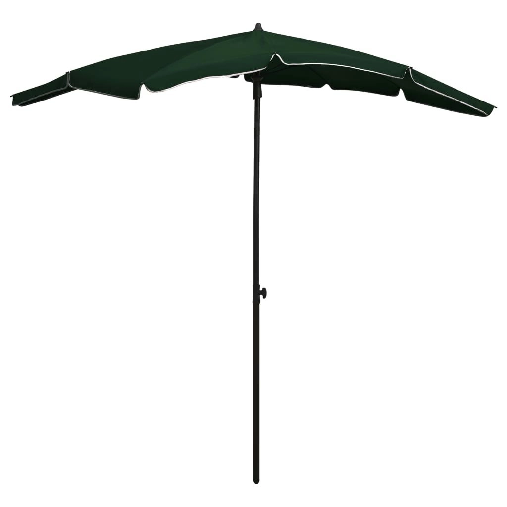 Garden Parasol with Pole 200x130 cm Green 315552