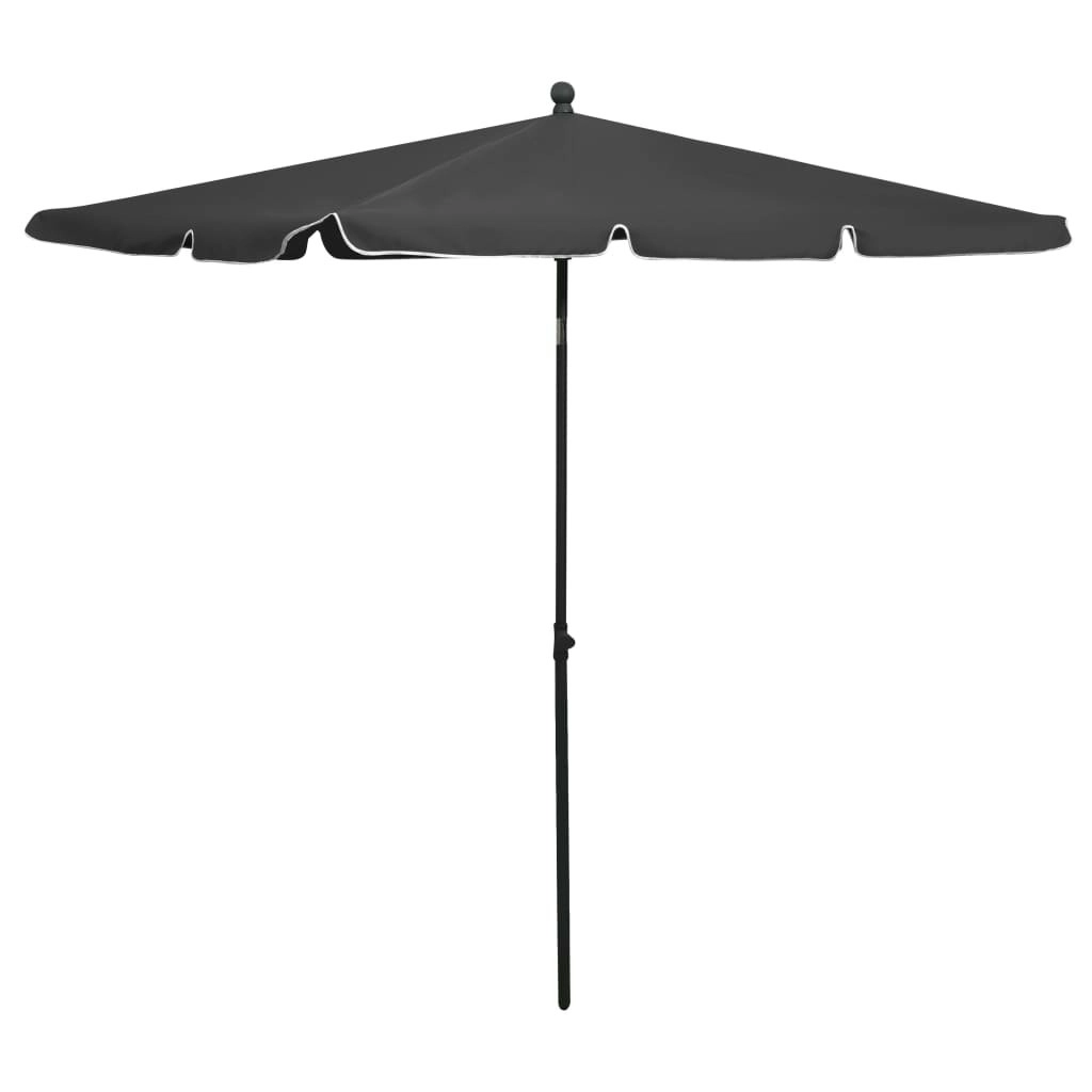 Garden Parasol with Pole 210x140 cm Anthracite 315545