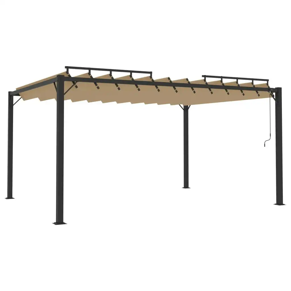 Gazebo with Louvered Roof 3x4 m Taupe Fabric and Aluminium 313928